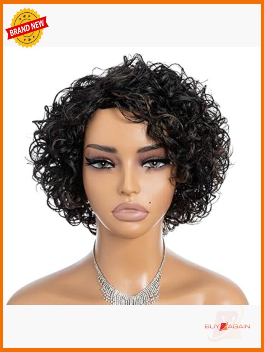 Short Curly Bob Wig 100% Human Hair Side Part Glueless Natural Look